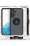 Shockproof Galaxy A54 5G Case with Metal Ring Kickstand – Magnetic Car Mount Holder, Matte Hard Back Bumper Cover (Blue/Grey) - 2