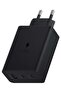 Black 65W Power Adapter Trio: Efficient Multi-Device Charging with High Output