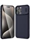 iPhone 15 Pro Max Case with Sliding Camera Cover, Hard PC+TPU Bumper, Slim Shockproof, Dark Purple