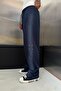 Men's Sweatpants Strip Detail Six Navy Blue Oversize Baggy - 4