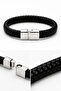 4-Piece Men's Accessory Set Leather Bracelet Natural Onyx Stone Bracelet Leather Keychain - 4