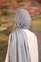 Powder Steam Patterned Soft Shawl Blue - 8