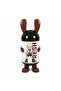 Cartoon Character Plastic Trash Can with Black Lid – White & Brown, 70 cm