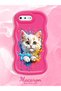 iPhone 8 Plus Compatible Case Camera Protector Red Silicone Couple Phone Case Cat Pattern - 2