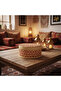 Handwoven Round Bamboo Rattan Storage Box with Lid | Geometric Patterned Decorative Basket | 25 cm - 2