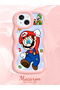 iPhone 15 Plus Compatible Case Camera Protector Pink Silicone Couple Phone Case Mario Pattern - 2