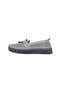 Gray Genuine Leather Women's Sports Ballerinas with Gel Sole and Flexible Sole Casual Shoes - 2