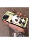 iPhone 13 Compatible Silicone Edge Hard Back Case Couple Phone Case Panda Pattern - 2