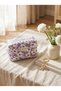 Purple Violet Patterned Quilted Makeup Bag – Medium Travel Cosmetic Bag – Zippered Organizer - 6