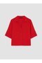 Özmarka New Season Red Oversize Women's Shirt - 5