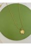Special Design White Stone Round Model Gold Color Necklace - 2