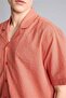 Boxy Fit Apaş Collar Checkered Seersucker Textured Short Sleeve Orange Shirt G4146Ax26Sm - 4