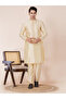 Mens Self Design Jacquard Silk Kurta Set