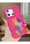 Poco C55 Compatible Case Camera Protector Red Silicone Couple Phone Case Floral Pattern