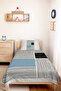 Blue Geometric Youth Room Single Pique Set - Striped Black 160X220 cm Quilted Bedspread - 5