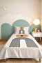 Geometric Mustard Young Room Single Pique Set - Modern Black 160X220 cm Quilted Bedspread - 4