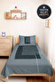 Geometric Gray Young Room Single Pique Set - Modern Anthracite 160X220 cm Quilted Bedspread