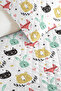 Adventurous Panda Figured Pastel Young Room Single Pique Set - Mint Yellow 160X220 cm Bedspread - 3