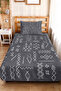 Anthracite Geometric Young Room Single Pique Set - Bohemian White 160X220 cm Quilted Bedspread - 6