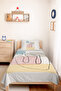 Abstract Geometric Pastel Young Room Single Pique Set - Modern Yellow Gray 160X220 cm Bedspread - 6