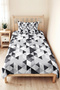 Gray Geometric Youth Room Single Pique Set - Black Modern 160X220 cm Quilted Bedspread - 2