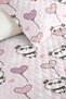 Panda Pink Pastel Girls' Pique Set - Hearted Lilac Baby Room Seasonal Bedspread-160X220 cm - 3