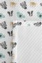 Safari Animal Mint Children's Room Single Pique Set - Cute Pastel Gray 160X220 cm Bedspread - 7