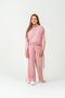 Top Front Half Zippered Streetwise Style Boston Printed Side Embellished Girls' Tracksuit Set