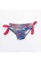 Girl's Tropical Patterned Ruffle Bikini Set Fuchsia Turquoise - 4