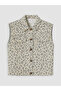 Lcw Kids Green Leopard Patterned Girl's Gabardine Vest - 2