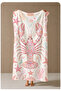 Pink Sea Motif Patterned 70X150 Beach Towel