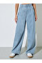 جينز أزرق واسع الساق بخصر مرتفع - 2