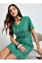Green Polka Dot Print Knee-Length Dress