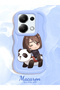 Redmi Note 13 Pro 4g Compatible Case Camera Protector Blue Silicone Couple Phone Case Panda Pattern - 2