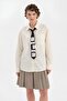 Women's Tie Detailed Comfortable Fit Long Sleeve Design Shirt