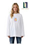 Summer Vibe Themed Wide Sleeve Oversize White Long Sleeve Tshirt 100% Cotton Summer T-Shirt