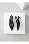 13058 Genuine Leather Open Back 4.5cm Short Thin Heel Stiletto Shoes for Women