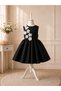 Special Design Lilya Model Black Color Sleeveless Flower Accessory Detailed Girls' Evening Dress