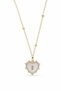 Yellow Color Steel Necklace with Heart Figure Stone Detail - Stylish and Elegant Design