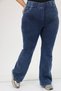9201 Large Size Jeans with Elastic Waist and Stone Detail - Navy Blue