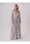 Floral Pattern Lace Chiffon Dress - 2