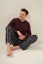 Men's Purple Buttoned Collar Long Sleeve Pajama Set Ar3836-S-V1 - 8