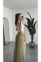 Women's Khaki All-Size Matching Pants with Gathered Waist and Tie-Up Detail at the Hem, Draped Modal Tencel Fabric Trousers - 4