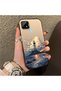 Realme C21 Compatible Silicone Edge Hard Back Case Couple Phone Case Tower Patterned - 3