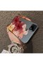 Realme C15 Compatible Silicone Edge Hard Back Case Couple Phone Case with Floral Pattern - 4