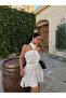 White Halter Neck Dress with Accessories