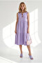 Women's Lilac Crew Neck Segmented Sleeveless Cotton Dress Elb-19002665 - 5