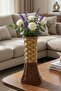 Rattan Akasya 4203 Triangle Vase - Knitted Flower Vase Multi-Purpose Decorative Rattan Vase