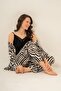 Women's Black Dressing Gown Set Pc9282-S-V1 - 2