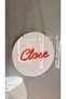 Store Shop Boutique Plexiglass Embossed Lettering 3D Open Close Open Closed Sign - White Orange - 4